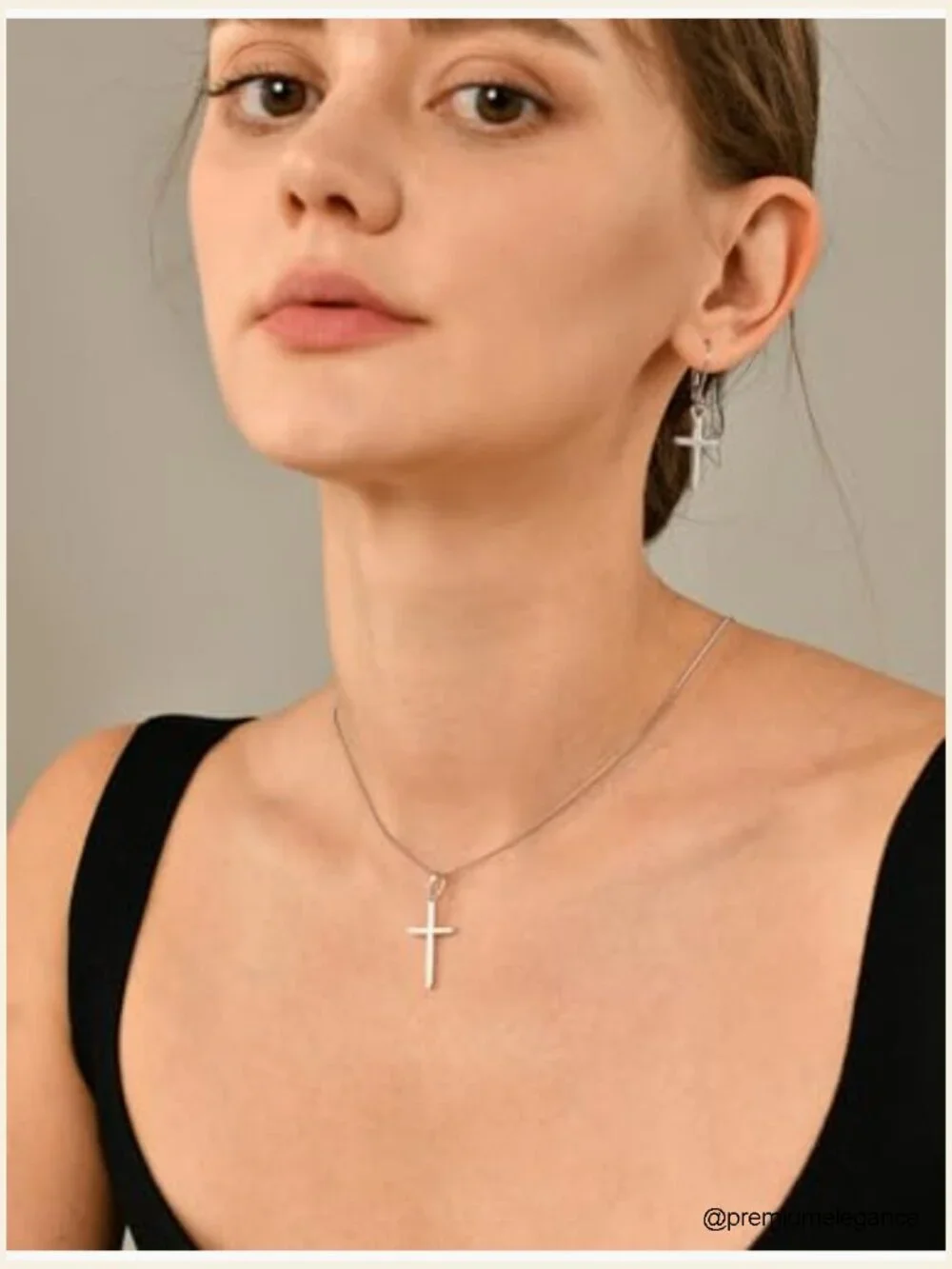 Solid 925 Sterling Silver Cross Pendant Necklace 18